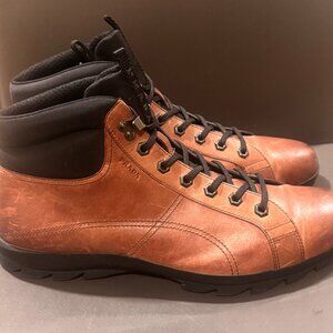 PRADA Leather Shark High Top Sneakers Boots – Rugged Luxury